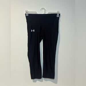 Under Amour Women’s Size Small Compression Black Solid Heatgear Crop Leggings